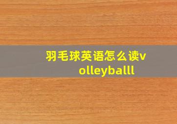 羽毛球英语怎么读volleyballl