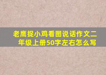 老鹰捉小鸡看图说话作文二年级上册50字左右怎么写