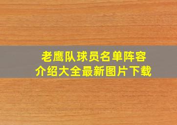 老鹰队球员名单阵容介绍大全最新图片下载