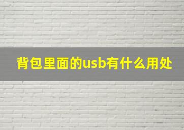 背包里面的usb有什么用处