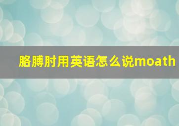 胳膊肘用英语怎么说moath