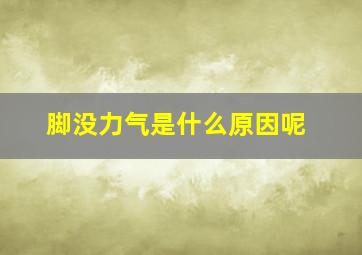 脚没力气是什么原因呢