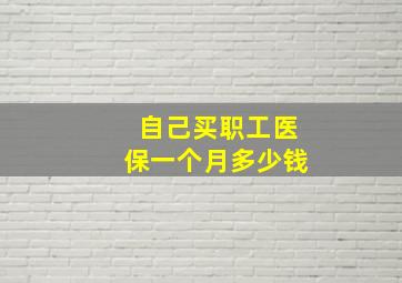 自己买职工医保一个月多少钱