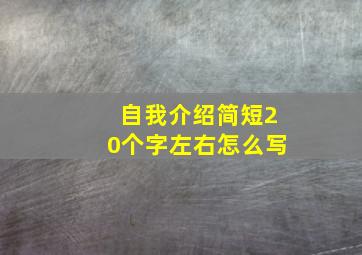 自我介绍简短20个字左右怎么写