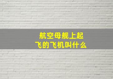 航空母舰上起飞的飞机叫什么