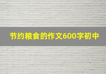 节约粮食的作文600字初中