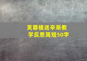 芙蓉楼送辛渐教学反思简短50字