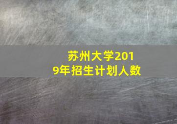 苏州大学2019年招生计划人数