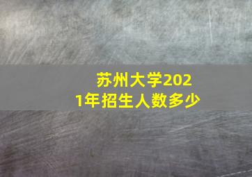 苏州大学2021年招生人数多少