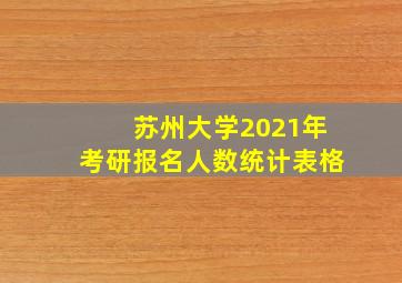 苏州大学2021年考研报名人数统计表格