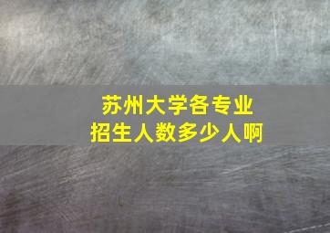 苏州大学各专业招生人数多少人啊