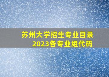 苏州大学招生专业目录2023各专业组代码