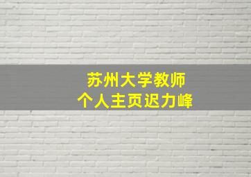 苏州大学教师个人主页迟力峰