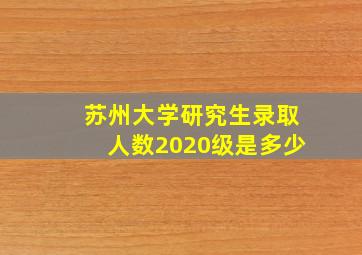 苏州大学研究生录取人数2020级是多少