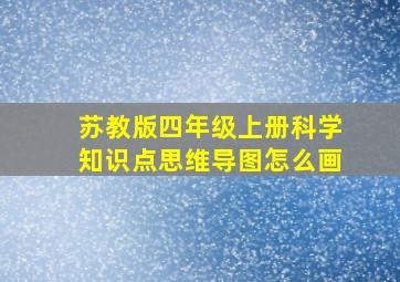 苏教版四年级上册科学知识点思维导图怎么画