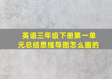 英语三年级下册第一单元总结思维导图怎么画的