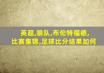 英超,狼队,布伦特福德,比赛集锦,足球比分结果如何