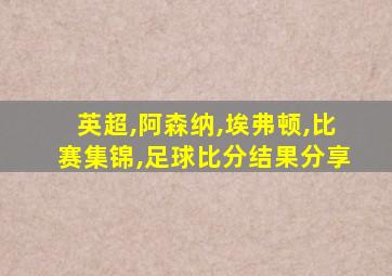 英超,阿森纳,埃弗顿,比赛集锦,足球比分结果分享