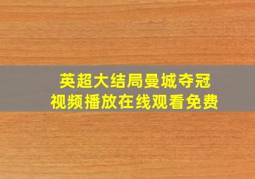 英超大结局曼城夺冠视频播放在线观看免费