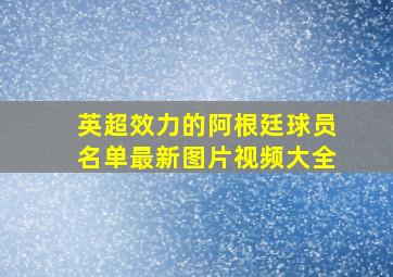 英超效力的阿根廷球员名单最新图片视频大全