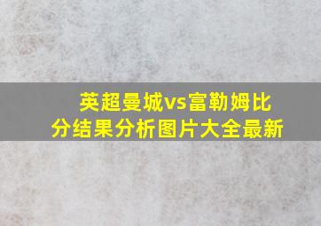 英超曼城vs富勒姆比分结果分析图片大全最新