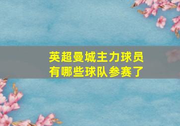 英超曼城主力球员有哪些球队参赛了