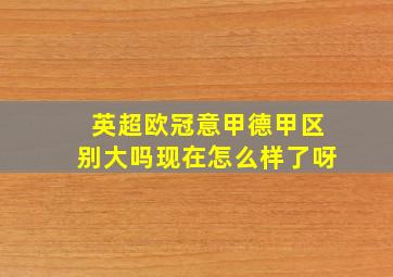 英超欧冠意甲德甲区别大吗现在怎么样了呀