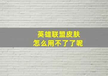 英雄联盟皮肤怎么用不了了呢