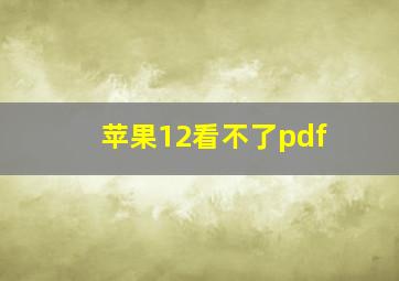 苹果12看不了pdf