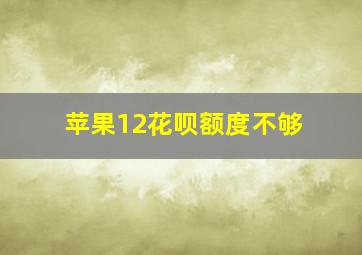 苹果12花呗额度不够