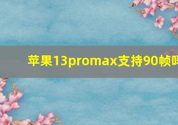 苹果13promax支持90帧吗