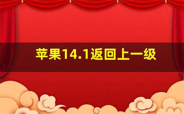 苹果14.1返回上一级