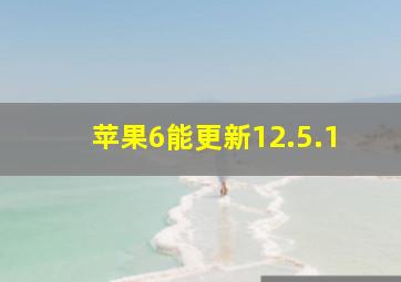 苹果6能更新12.5.1