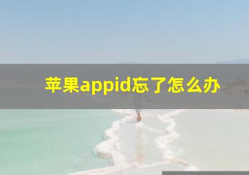 苹果appid忘了怎么办