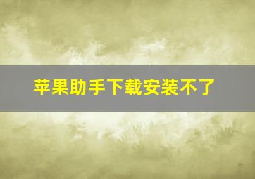 苹果助手下载安装不了