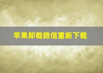 苹果卸载微信重新下载