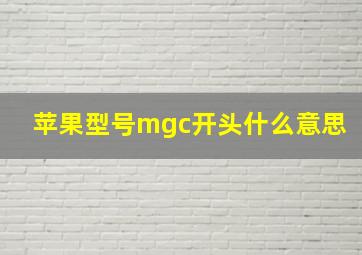 苹果型号mgc开头什么意思