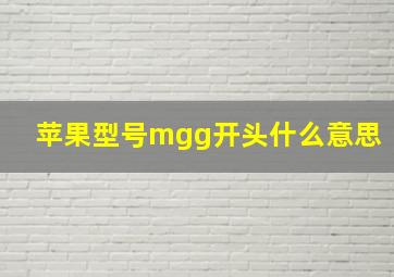 苹果型号mgg开头什么意思