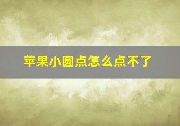 苹果小圆点怎么点不了