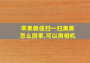 苹果微信扫一扫黑屏怎么回事,可以用相机