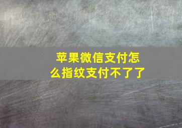 苹果微信支付怎么指纹支付不了了