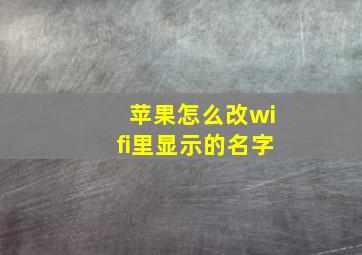 苹果怎么改wifi里显示的名字