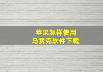 苹果怎样使用马赛克软件下载