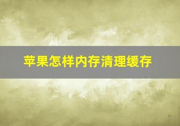 苹果怎样内存清理缓存