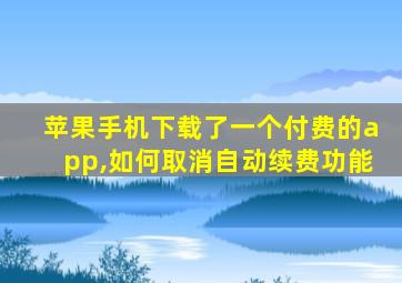 苹果手机下载了一个付费的app,如何取消自动续费功能