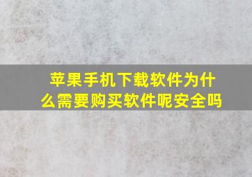 苹果手机下载软件为什么需要购买软件呢安全吗