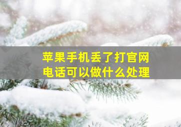 苹果手机丢了打官网电话可以做什么处理