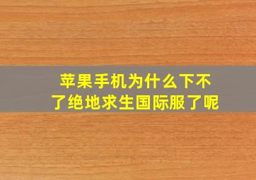 苹果手机为什么下不了绝地求生国际服了呢