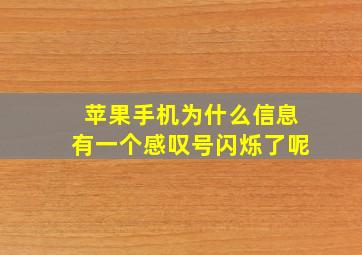 苹果手机为什么信息有一个感叹号闪烁了呢