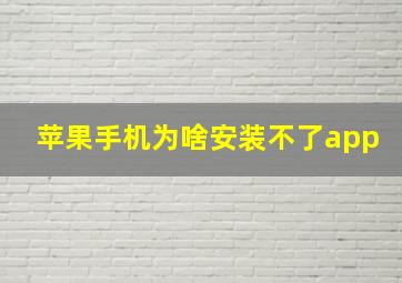 苹果手机为啥安装不了app